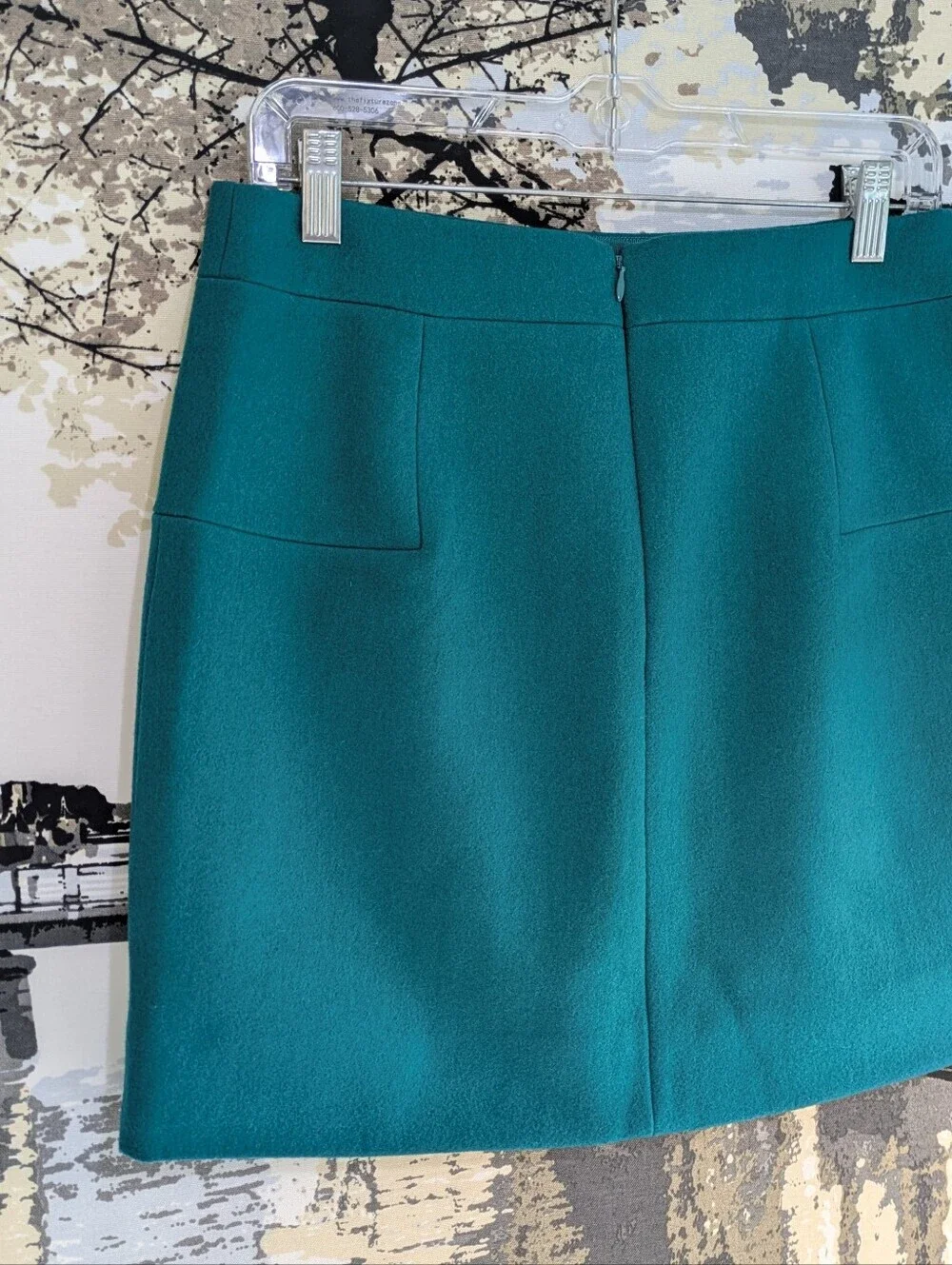 J. Crew Skirt Womens Emerald Green Wool Blend Zip Back Lined Sz 6 Business EUC